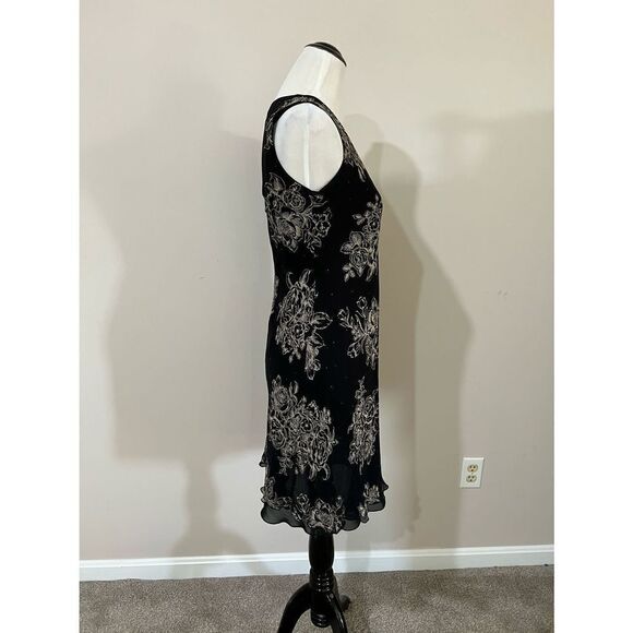 Lapis women Dress Silk Black Floral size S - Picture 2 of 10